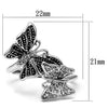 WildKlass Stainless Steel Ring High Polished Women AAA Grade CZ Clear-WildKlass Jewelry