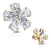 WildKlass Five Pear CZ Flower Internally Threaded Dermal Top-WildKlass Jewelry