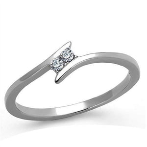 WildKlass Stainless Steel Ring High Polished (no Plating) Women AAA Grade CZ Clear-WildKlass Jewelry