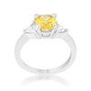 WildKlass 1.8ct Canary CZ Rhodium Plated Cushion Classic Statement Ring-WildKlass Jewelry