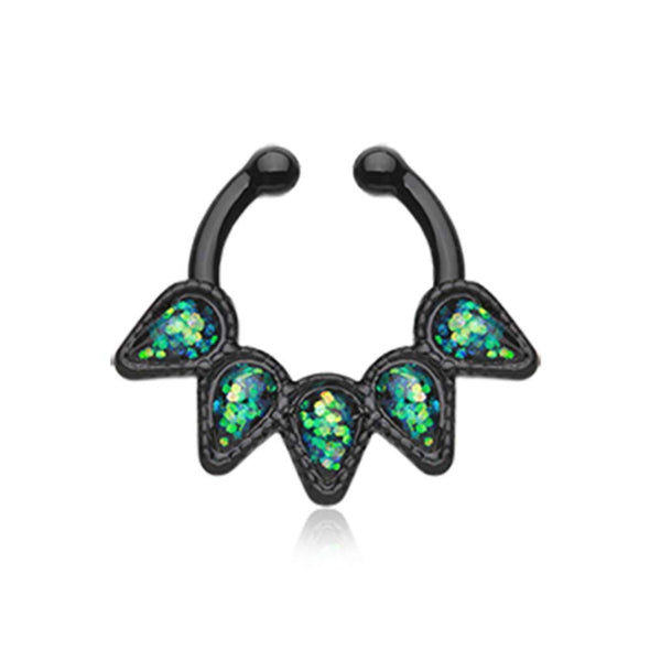 Colorline Opal Quinary Spear WildKlass Fake Septum Clip-On Ring-WildKlass Jewelry