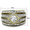 WildKlass Stainless Steel Ring Two-Tone IP Gold Women Diamond AAA Grade CZ Clear-WildKlass Jewelry