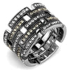 WildKlass Stainless Steel Ring High Polished Women Top Grade Crystal Multi Color-WildKlass Jewelry