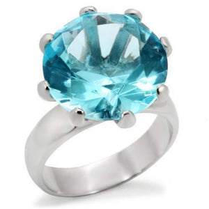 WildKlass 925 Sterling Silver Ring Matte Silver Women Top Grade Crystal Sea Blue-WildKlass Jewelry