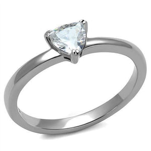 WildKlass Stainless Steel Ring High Polished Women AAA Grade CZ Clear-WildKlass Jewelry
