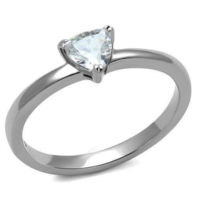 WildKlass Stainless Steel Ring High Polished Women AAA Grade CZ Clear-WildKlass Jewelry