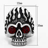 WildKlass Stainless Steel Skull Ring High Polished (no Plating) Men Top Grade Crystal Siam-WildKlass Jewelry