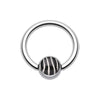 Zebra Stripe Logo Ball WildKlass Captive Bead Ring-WildKlass Jewelry