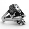 WildKlass Stainless Steel Biker Ring High Polished (no Plating) Women Top Grade Crystal Clear-WildKlass Jewelry