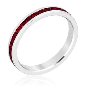WildKlass Stylish Stackables with Garnet Crystal Ring-WildKlass Jewelry