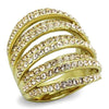 WildKlass Stainless Steel Ring IP Gold Women Top Grade Crystal Light Peach-WildKlass Jewelry