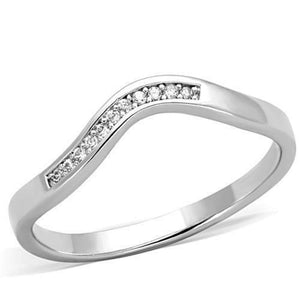 WildKlass Stainless Steel Ring High Polished (no Plating) Women AAA Grade Simple CZ Clear-WildKlass Jewelry