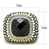 WildKlass Stainless Steel Ring IP GoldMen Synthetic Jet-WildKlass Jewelry