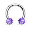 Crystal Paved Ferido Balls 316L Surgical Steel WildKlass Circular Barbell Horseshoe-WildKlass Jewelry