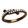 WildKlass Stainless Steel Ring IP Coffee Light Women Top Grade Crystal Clear-WildKlass Jewelry