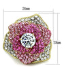 WildKlass Stainless Steel Ring IP Gold Women AAA Grade CZ Clear-WildKlass Jewelry