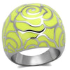 WildKlass Stainless Steel Ring High Polished (no Plating) Women Epoxy Citrine Yellow-WildKlass Jewelry