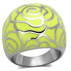 WildKlass Stainless Steel Ring High Polished (no Plating) Women Epoxy Citrine Yellow-WildKlass Jewelry