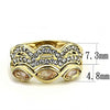 WildKlass Stainless Steel Ring IP Gold Women Synthetic Light Peach-WildKlass Jewelry
