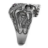 WildKlass Stainless Steel Ring High Polished (no Plating) Men Top Grade Crystal Amethyst-WildKlass Jewelry