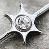 316L Stainless Steel Jeweled Star WildKlass Industrial Barbell-WildKlass Jewelry