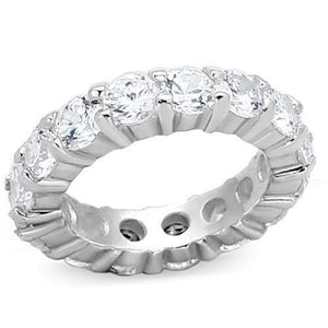 WildKlass 925 Sterling Silver Eternity Ring Silver Women AAA Grade CZ Clear-WildKlass Jewelry