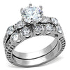 WildKlass Stainless Steel Western Ring High Polished (no Plating) Women AAA Grade CZ Clear-WildKlass Jewelry