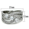 WildKlass Stainless Steel Ring High Polished (no Plating) Women AAA Grade with 3 CZ Clear-WildKlass Jewelry