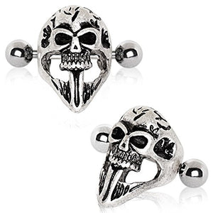 316L Stainless Steel Gothic Skull Mask WildKlass Cartilage Ear Cuff Earring-WildKlass Jewelry