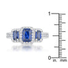 WildKlass 2.3ct Sapphire CZ Rhodium Plated Classic Trio Ring-WildKlass Jewelry