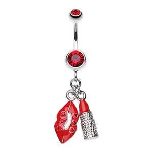 Glamourous Lip and Lipstick WildKlass Belly Button Ring-WildKlass Jewelry