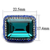 WildKlass Stainless Steel Ring IP Light Black (IP Gun) Women Top Grade Crystal Blue Zircon-WildKlass Jewelry
