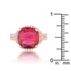 WildKlass 6.2ct Ruby CZ Rose Gold Classic Statement Ring-WildKlass Jewelry