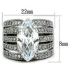 WildKlass Stainless Steel Ring High Polished (no Plating) Women AAA Grade CZ Clear-WildKlass Jewelry