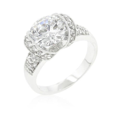 WildKlass Tension Set Cubic Zirconia Engagement Ring-WildKlass Jewelry