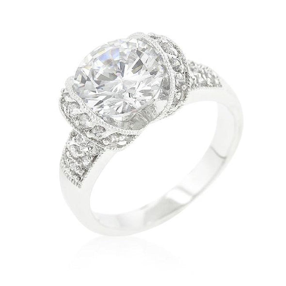 WildKlass Tension Set Cubic Zirconia Engagement Ring-WildKlass Jewelry