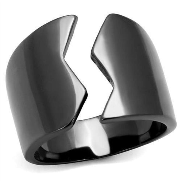 WildKlass Stainless Steel Ring IP Light Black (IP Gun) Women-WildKlass Jewelry