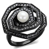WildKlass Stainless Steel Ring IP Women Synthetic White-WildKlass Jewelry
