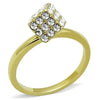 WildKlass Stainless Steel Ring IP Gold Women Top Grade Crystal Clear-WildKlass Jewelry