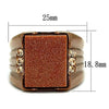 WildKlass Stainless Steel Ring IP Coffee Light Men Semi-Precious Siam-WildKlass Jewelry
