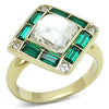 WildKlass Stainless Steel Ring IP Gold Women Synthetic Clear-WildKlass Jewelry