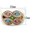 WildKlass Stainless Steel Ring IP Rose Gold Women Top Grade Crystal Multi Color-WildKlass Jewelry