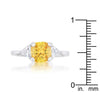 WildKlass 1.8ct Canary CZ Rhodium Plated Cushion Classic Statement Ring-WildKlass Jewelry