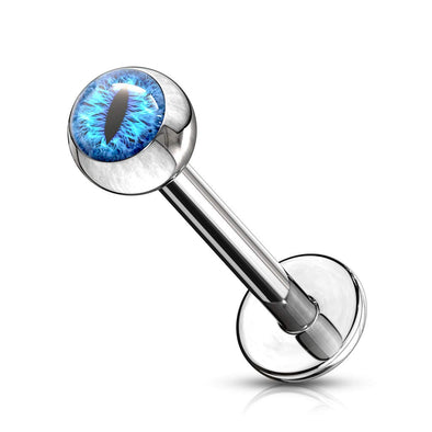 Snake Eye Inlaid Ball 316L Surgical Steel WildKlass Labret, Monroe, Cartilage Studs-WildKlass Jewelry