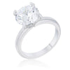 WildKlass 4.4ct CZ Rhodium Plated Classic Solitaire Ring-WildKlass Jewelry