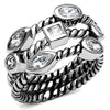 WildKlass Stainless Steel Ring High Polished Women AAA Grade CZ Clear-WildKlass Jewelry