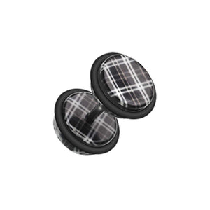 Plaid Checkers Acrylic Fake WildKlass Plug with O-Rings-WildKlass Jewelry