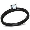WildKlass Stainless Steel Ring IP Black Women AAA Grade CZ Clear-WildKlass Jewelry