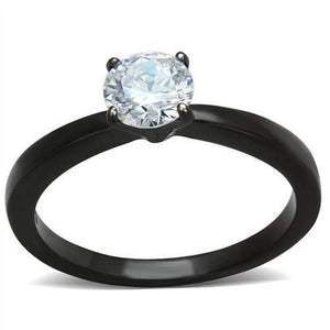 WildKlass Stainless Steel Ring IP Black Women AAA Grade CZ Clear-WildKlass Jewelry