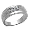 WildKlass Stainless Steel Ring Wedding High Polished (no Plating) Men Top Grade Crystal Clear-WildKlass Jewelry